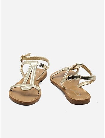 Platte sandalen kruisband