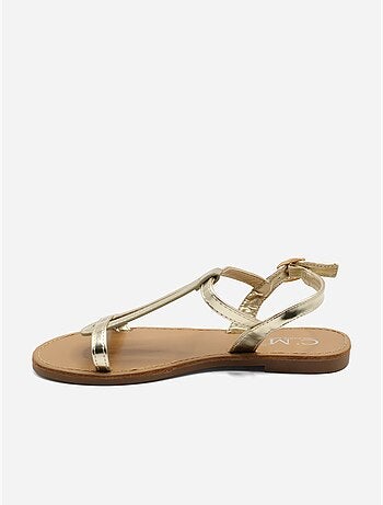Platte sandalen kruisband