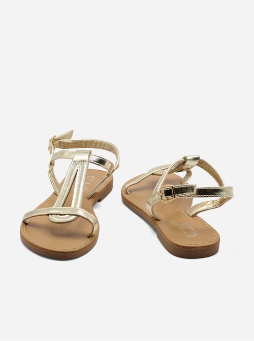 Platte sandalen kruisband - Kiabi