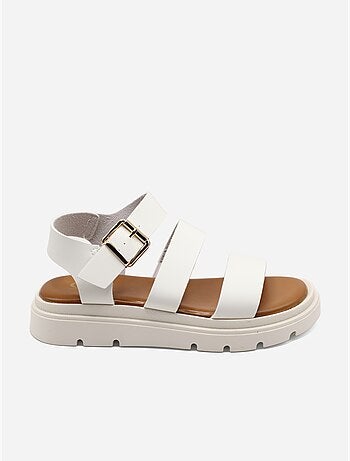 Platte sandalen kruisband