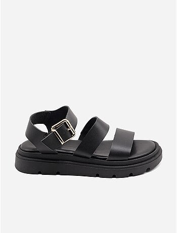 Platte sandalen kruisband