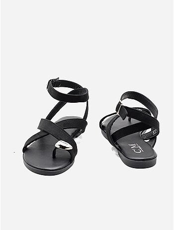 Platte sandalen kruisband