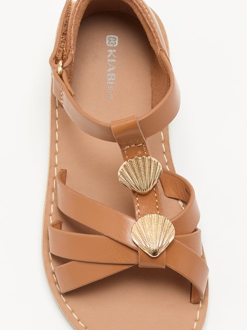 Platte sandalen met fantasie schelpversieringen - Kiabi
