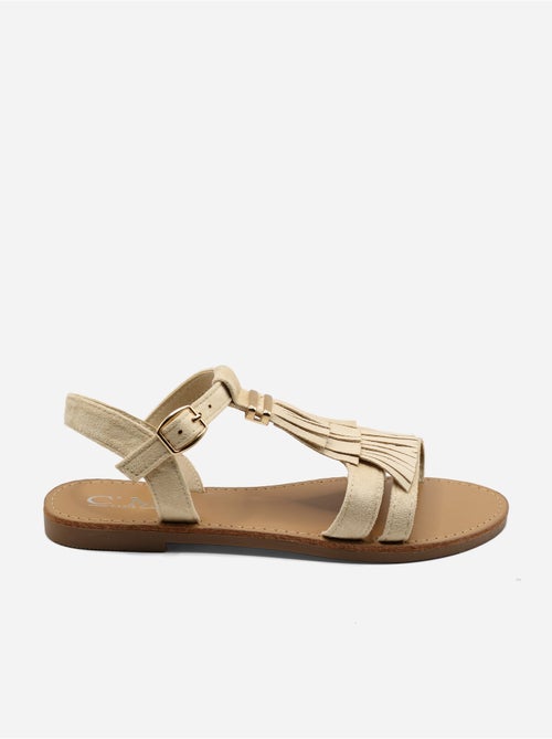 Platte sandalen met franjes - Kiabi Platte sandalen met franjes - Kiabi