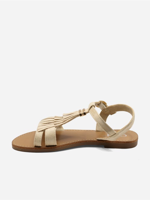 Platte sandalen met franjes - Kiabi Platte sandalen met franjes - Kiabi