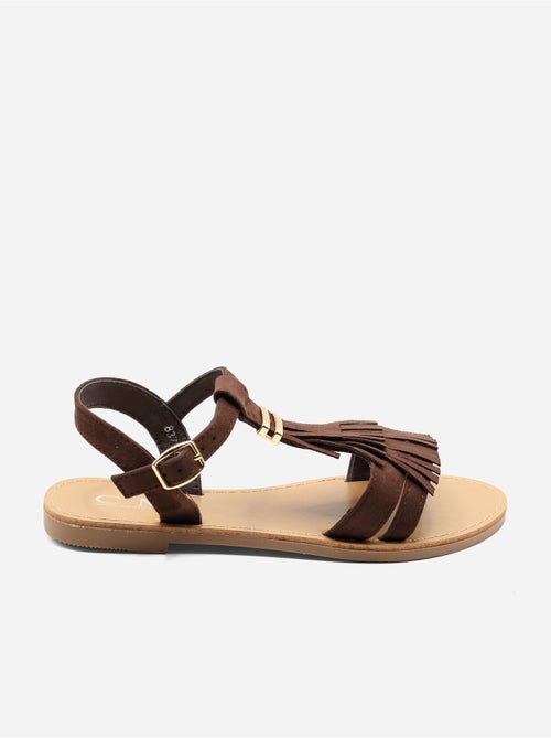 Platte sandalen met franjes - Kiabi Platte sandalen met franjes - Kiabi