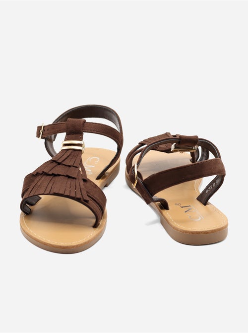 Platte sandalen met franjes - Kiabi Platte sandalen met franjes - Kiabi