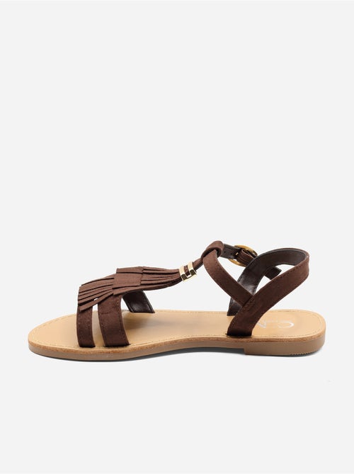 Platte sandalen met franjes - Kiabi Platte sandalen met franjes - Kiabi