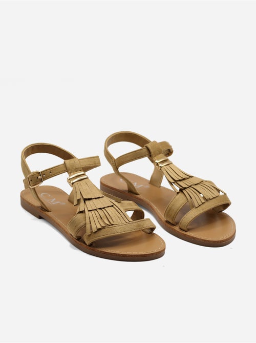 Platte sandalen met franjes - Kiabi Platte sandalen met franjes - Kiabi