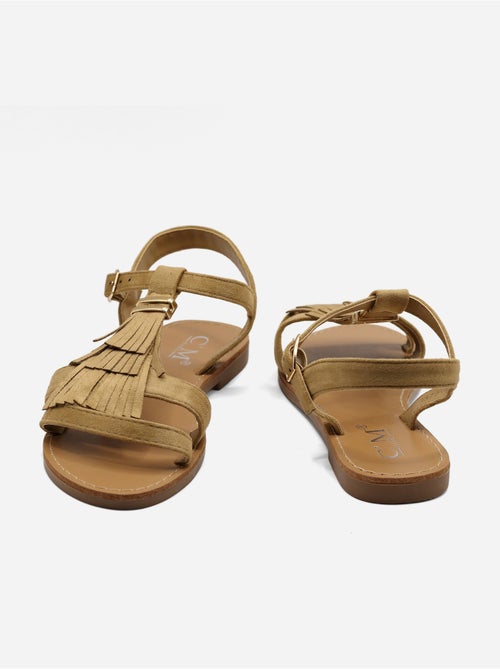 Platte sandalen met franjes - Kiabi Platte sandalen met franjes - Kiabi