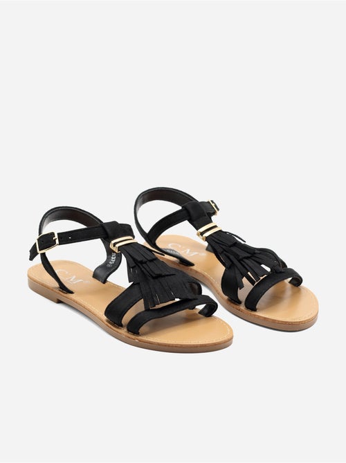 Platte sandalen met franjes - Kiabi Platte sandalen met franjes - Kiabi