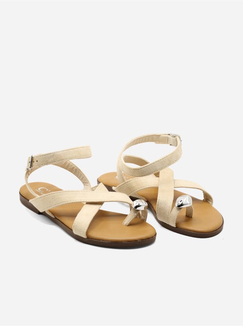 Platte sandalen met gekruiste bandjes - Kiabi Platte sandalen met gekruiste bandjes - Kiabi