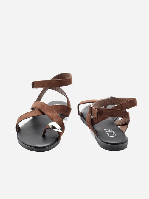 Platte sandalen met gekruiste bandjes - Kiabi Platte sandalen met gekruiste bandjes - Kiabi