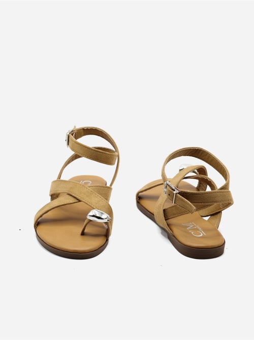 Platte sandalen met gekruiste bandjes - Kiabi Platte sandalen met gekruiste bandjes - Kiabi