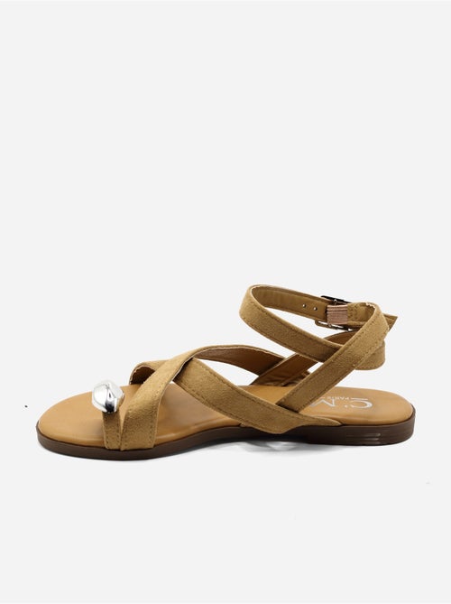 Platte sandalen met gekruiste bandjes - Kiabi Platte sandalen met gekruiste bandjes - Kiabi