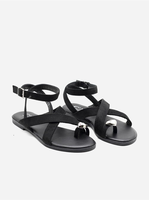 Platte sandalen met gekruiste bandjes - Kiabi Platte sandalen met gekruiste bandjes - Kiabi