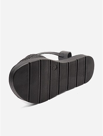 Platte sandalen met gesp