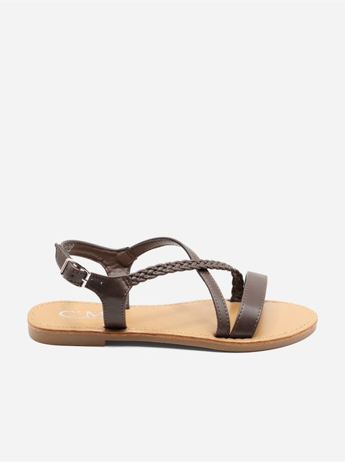 Platte sandalen met gevlochten bandjes - Kiabi Platte sandalen met gevlochten bandjes - Kiabi