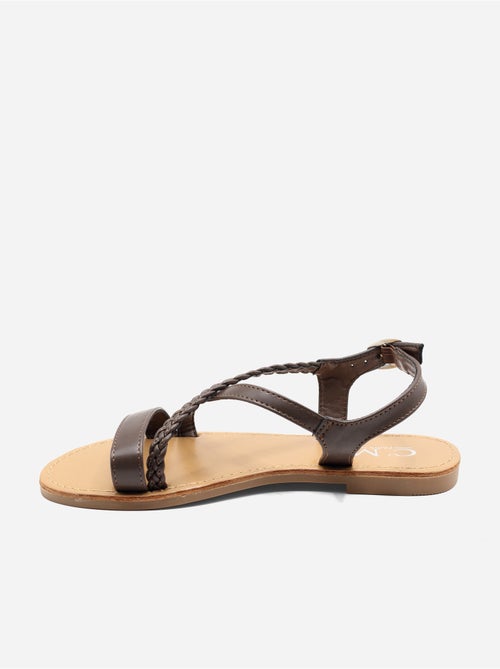 Platte sandalen met gevlochten bandjes - Kiabi Platte sandalen met gevlochten bandjes - Kiabi