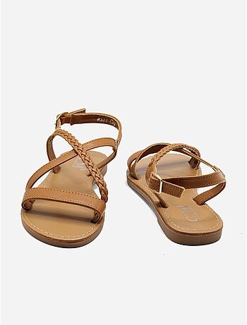 Platte sandalen met gevlochten bandjes