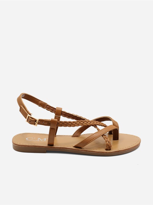 Platte sandalen met gevlochten bandjes - Kiabi Platte sandalen met gevlochten bandjes - Kiabi