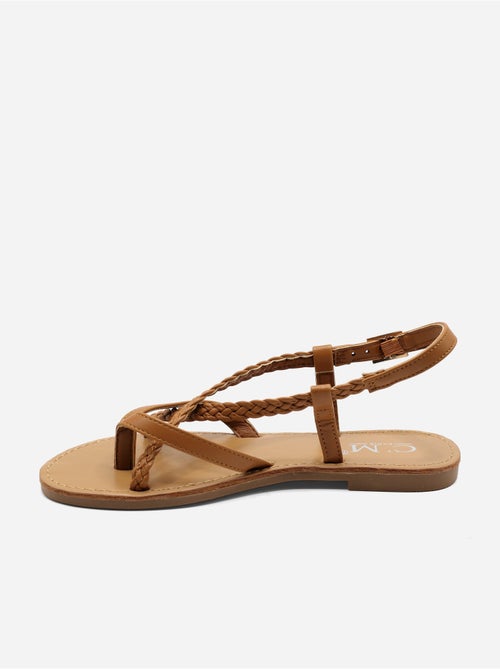 Platte sandalen met gevlochten bandjes - Kiabi Platte sandalen met gevlochten bandjes - Kiabi