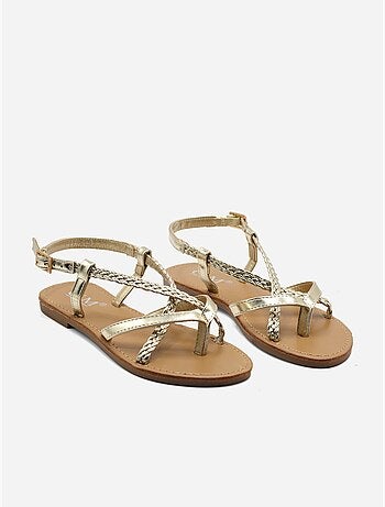 Platte sandalen met gevlochten bandjes