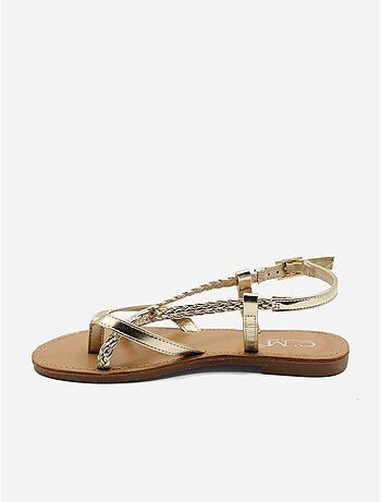 Platte sandalen met gevlochten bandjes
