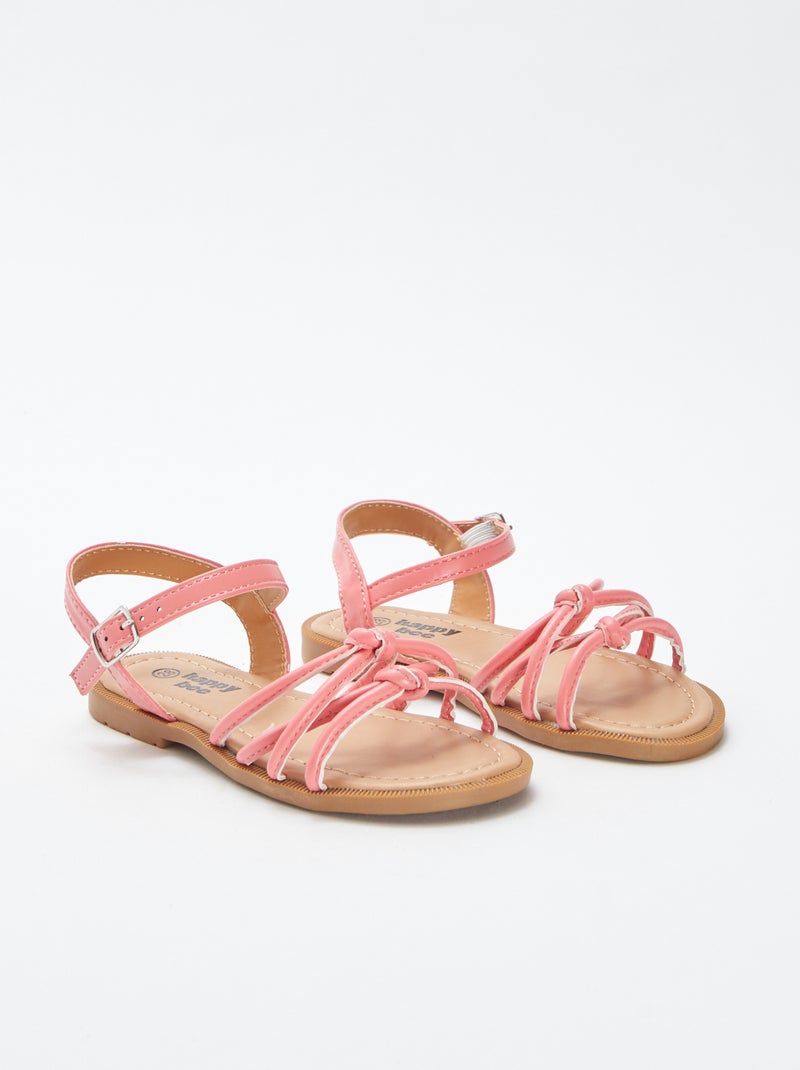 Platte sandalen met gevlochten bandjes ROSE - Kiabi
