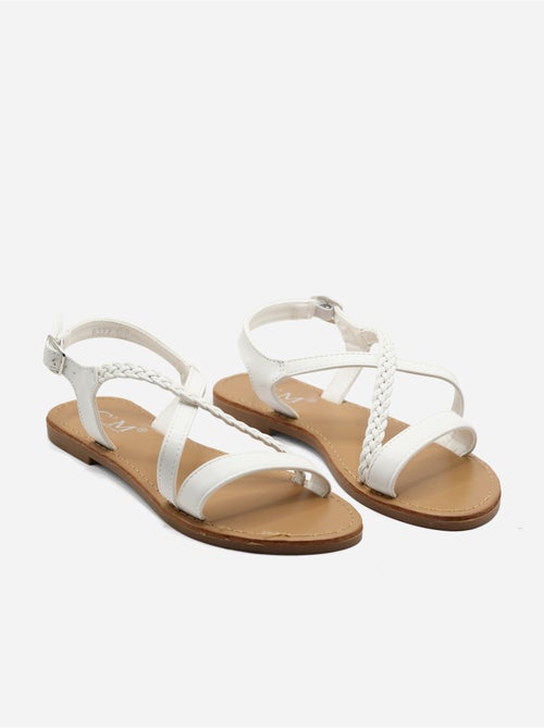 Platte sandalen met gevlochten bandjes - Kiabi Platte sandalen met gevlochten bandjes - Kiabi