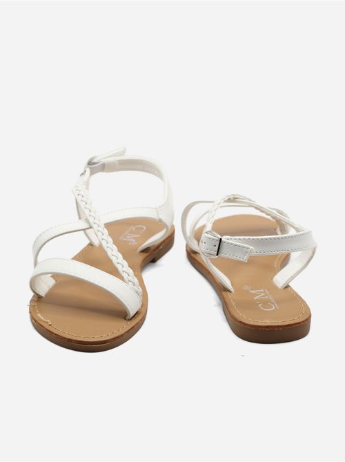 Platte sandalen met gevlochten bandjes - Kiabi Platte sandalen met gevlochten bandjes - Kiabi