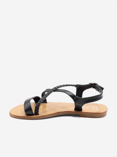 Platte sandalen met gevlochten bandjes - Kiabi Platte sandalen met gevlochten bandjes - Kiabi