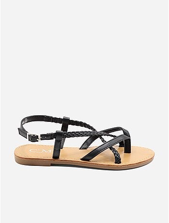 Platte sandalen met gevlochten bandjes