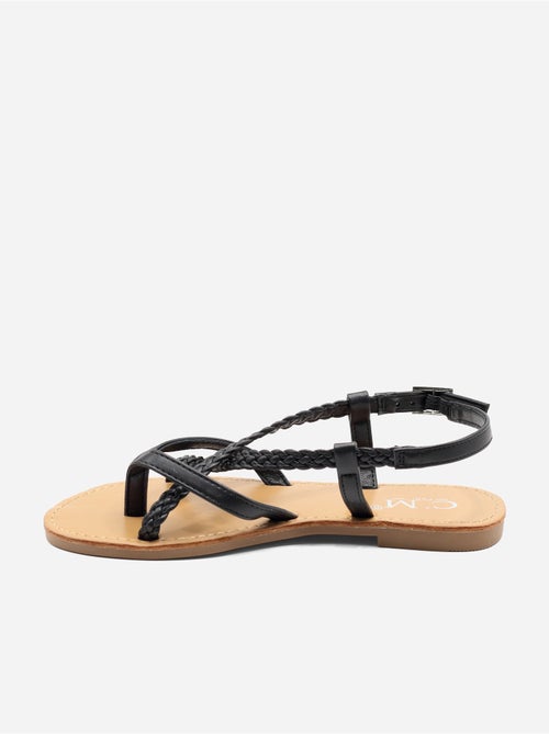 Platte sandalen met gevlochten bandjes - Kiabi Platte sandalen met gevlochten bandjes - Kiabi