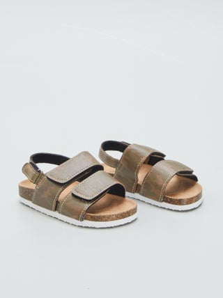 Platte sandalen met klittenband