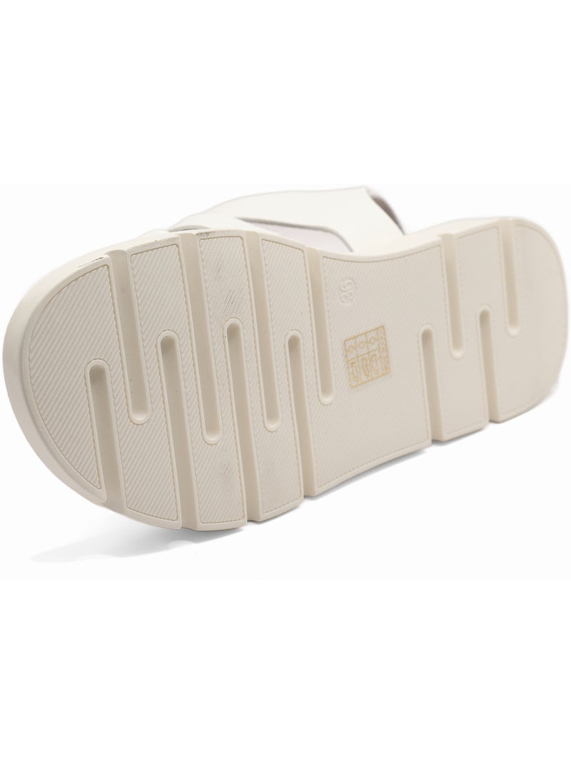 Platte sandalen met meerdere bandjes Wit - Kiabi
