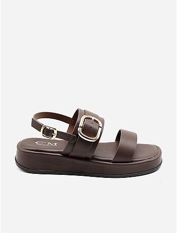 Platte sandalen met plateauzool
