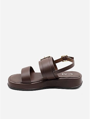 Platte sandalen met plateauzool
