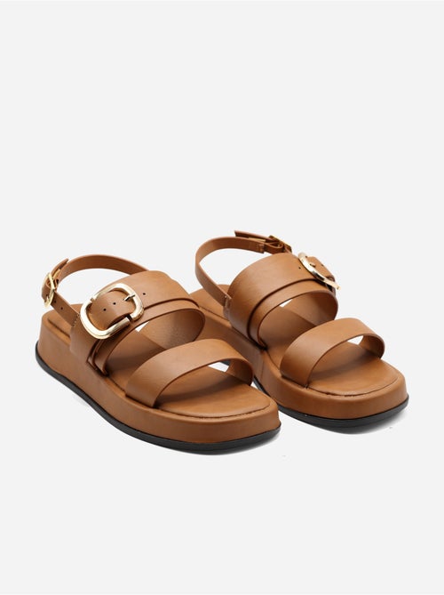 Platte sandalen met plateauzool - Kiabi Platte sandalen met plateauzool - Kiabi