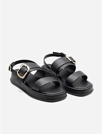 Platte sandalen met plateauzool