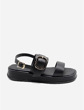 Platte sandalen met plateauzool