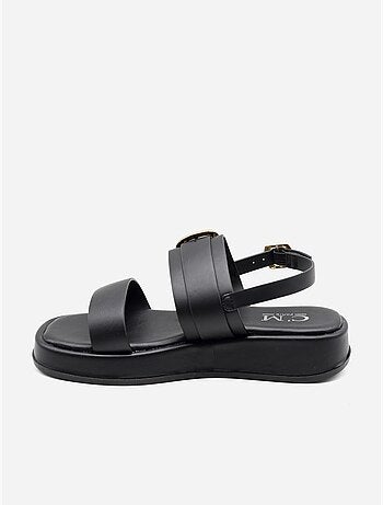 Platte sandalen met plateauzool