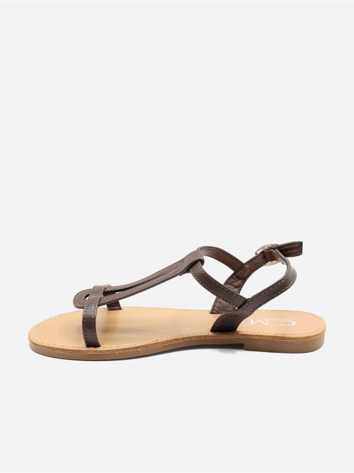Platte sandalen met riempje en gesp - Kiabi Platte sandalen met riempje en gesp - Kiabi