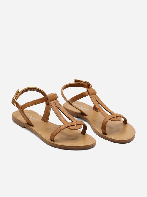 Platte sandalen met riempje en gesp - Kiabi Platte sandalen met riempje en gesp - Kiabi