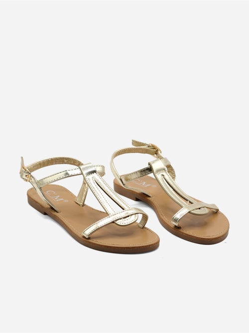 Platte sandalen met riempje en gesp - Kiabi Platte sandalen met riempje en gesp - Kiabi