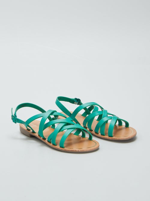 Platte sandalen met riempjes - Kiabi