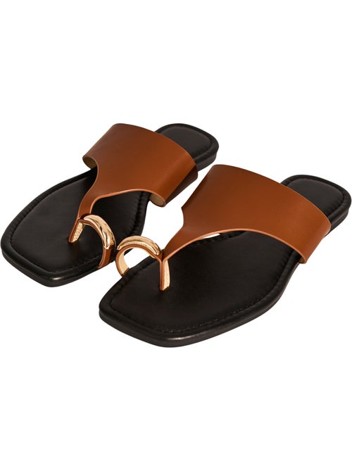 Platte sandalen met ring eva - Kiabi