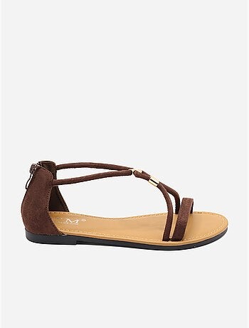 Platte sandalen met rits