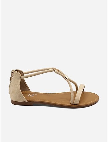 Platte sandalen met rits