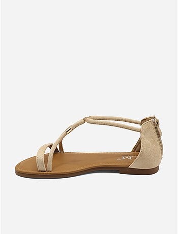 Platte sandalen met rits